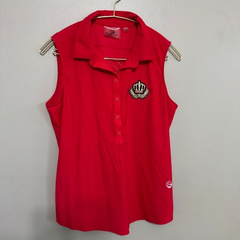 Foray Golf sleeveless red polo shirt women’s size medium